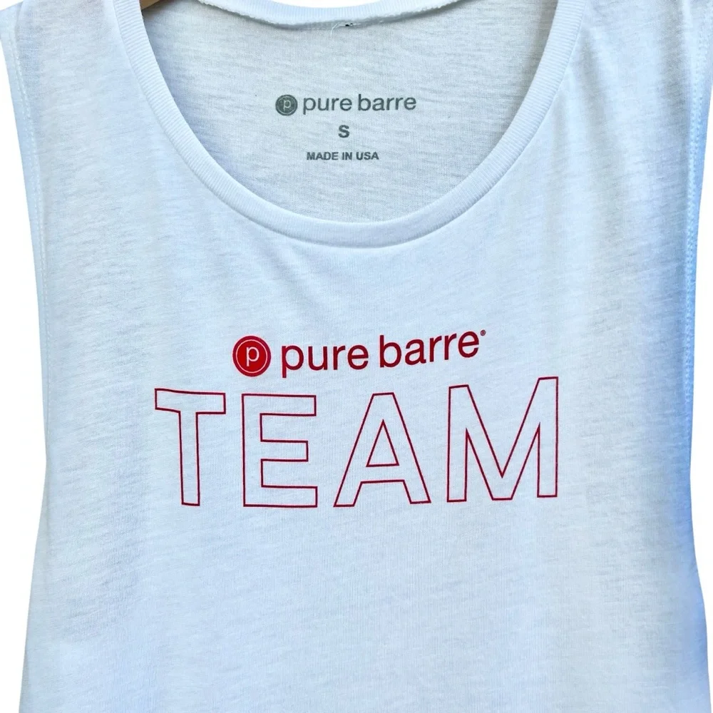Pure Barre TEAM White Muscle T-Shirt Women’s Size Small New with Tags